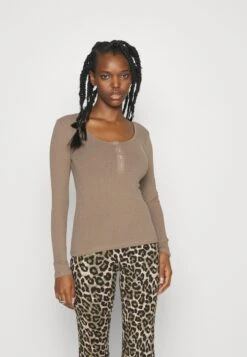 Pieces Petite Pckitte - T-Shirt À Manches Longues - Fossil