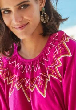 Next Short Puff Sleeves Embroidered Smock Standard - Blouse - Pink -Defacto Boutique 04e85676d6de42528456d37ce6b6b4a8