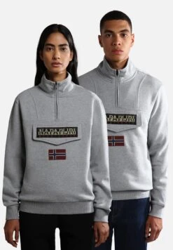 Napapijri Burgee Zip - Sweatshirt - Medium Grey Melange