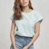URBAN CLASSICS Ladies Color Melange Extended Shoulder Tee - T-Shirt Basique - Aqua Melange