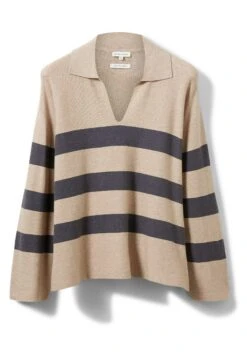 Tom Tailor Plus Gestreifter - Polo - Beige -Defacto Boutique 0bbc4c5a03f04c19a63758fc7ce6601a