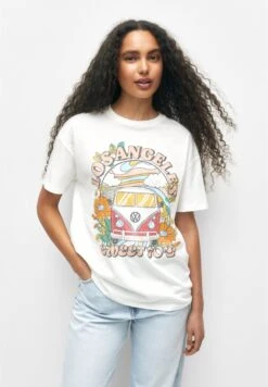 PULL & BEAR Volkswagen Caravan - T-Shirt Imprimé - White