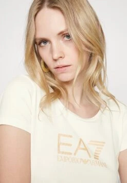 EA7 Emporio Armani T-Shirt Imprimé - Beige/Gold -Defacto Boutique 14d5d4811fb74e7ead29cb44c8b14106