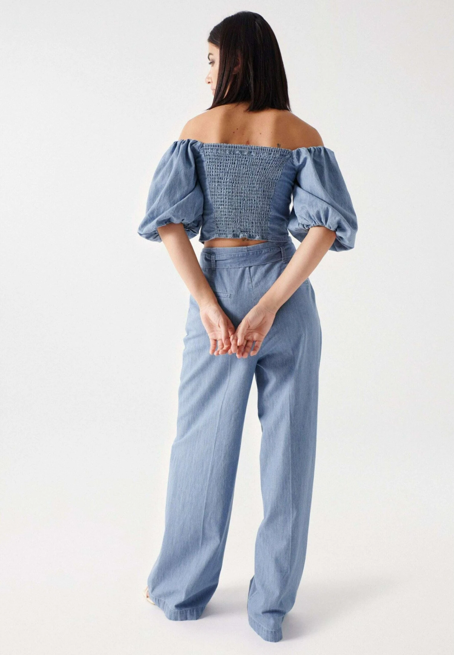 Slim - Blouse - Blau 3 Slim - Blouse - Blau – Image 3