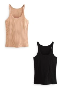 Next Scoop Neck Strappy 2 Pack Standard - Débardeur - Black Nude -Defacto Boutique 1ad8e191766d48f69e500355b4292097