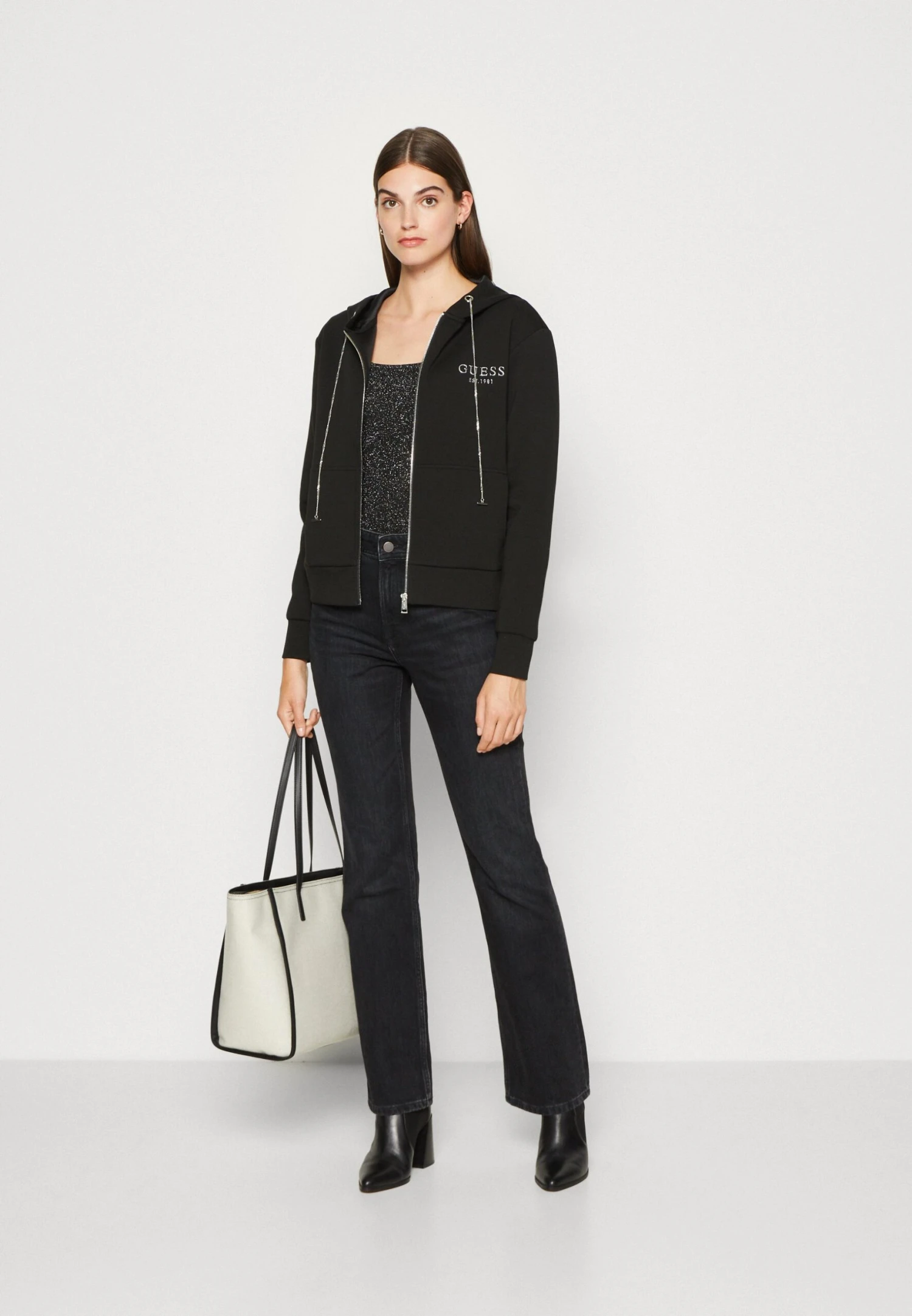 Guess Hoody Zipped - Sweat Zippé - Jet Black 2 Guess Hoody Zipped - Sweat Zippé - Jet Black – Image 2