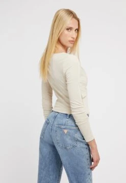 Guess Vorne Gekreuzt - T-Shirt À Manches Longues - Creme -Defacto Boutique 220e32b459dd4143af773d446693e53d