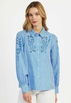 Shella Openwork - Chemisier - Bleu