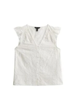 New Look Broderie Frill Sleeve - Blouse - White -Defacto Boutique 2ac33687556f45bdbbaf87460ac21e3a