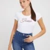 Guess Mit Strass-Logo - T-Shirt Imprimé - Weiß