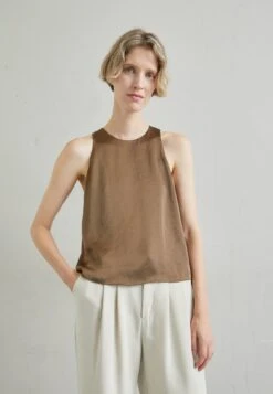 THEORY Racer Tank Crush - Blouse - Pecan