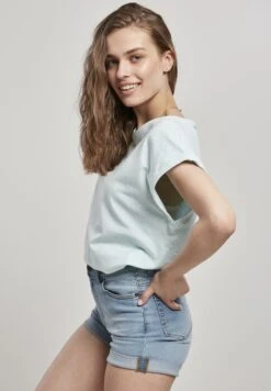 URBAN CLASSICS Ladies Color Melange Extended Shoulder Tee - T-Shirt Basique - Aqua Melange 11 URBAN CLASSICS Ladies Color Melange Extended Shoulder Tee - T-Shirt Basique - Aqua Melange -Defacto Boutique 3d373107301e45f1bddfac1b591194d6