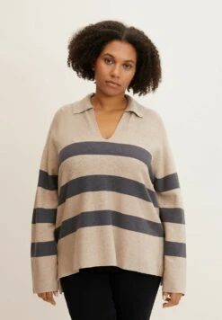 Tom Tailor Plus Gestreifter - Polo - Beige
