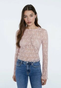 Stradivarius Mit Spitzenkante - Blouse - Light Pink