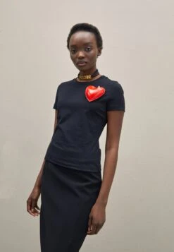 MOSCHINO Inflatable Heart - T-Shirt Imprimé - Schwarz