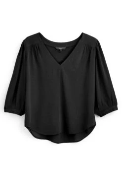 Next 3/4 Sleeve V-Neck Standard - Blouse - Black -Defacto Boutique 54ca3ccbf0b34d8795efbbebe0f652ea