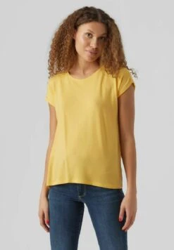 Vero Moda Vmava Plain Ss Gajrs Noos - T-Shirt Basique - Golden Cream