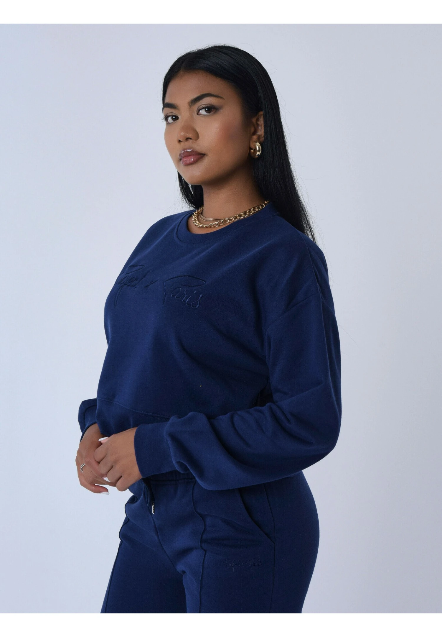Basic Court Ample - Sweatshirt - Bleu Nuit 5 Basic Court Ample - Sweatshirt - Bleu Nuit – Image 5