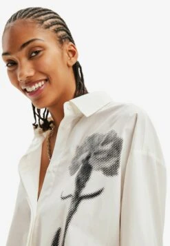 Desigual Oversize Flower - Chemisier - White -Defacto Boutique 657010595a8c49a297c6f8a9afbf48f9