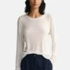 Gant Lightweight Long Sleeve - T-Shirt À Manches Longues - Eggshell