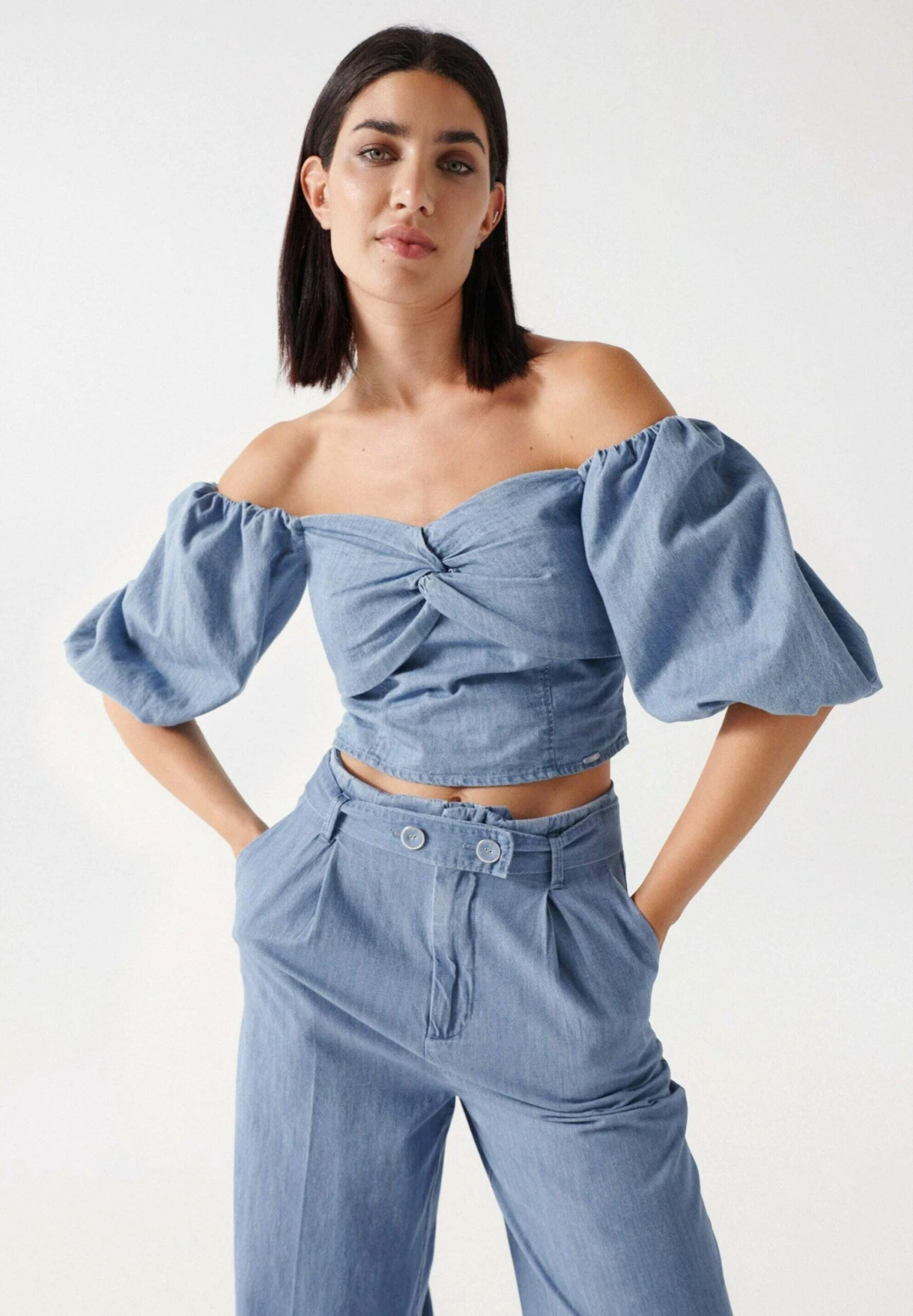 Slim - Blouse - Blau 1 Slim - Blouse - Blau