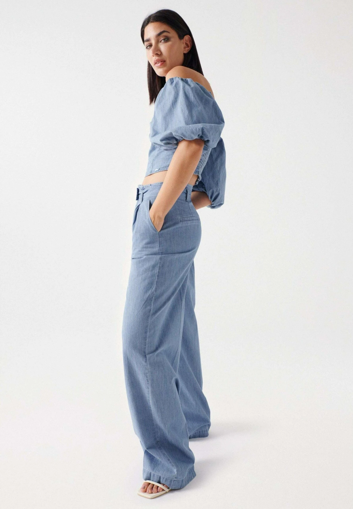 Slim - Blouse - Blau 4 Slim - Blouse - Blau – Image 4