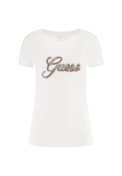 Guess Mit Strass-Logo - T-Shirt Imprimé - Weiß -Defacto Boutique 708aa0797091481a987c247c06d03210