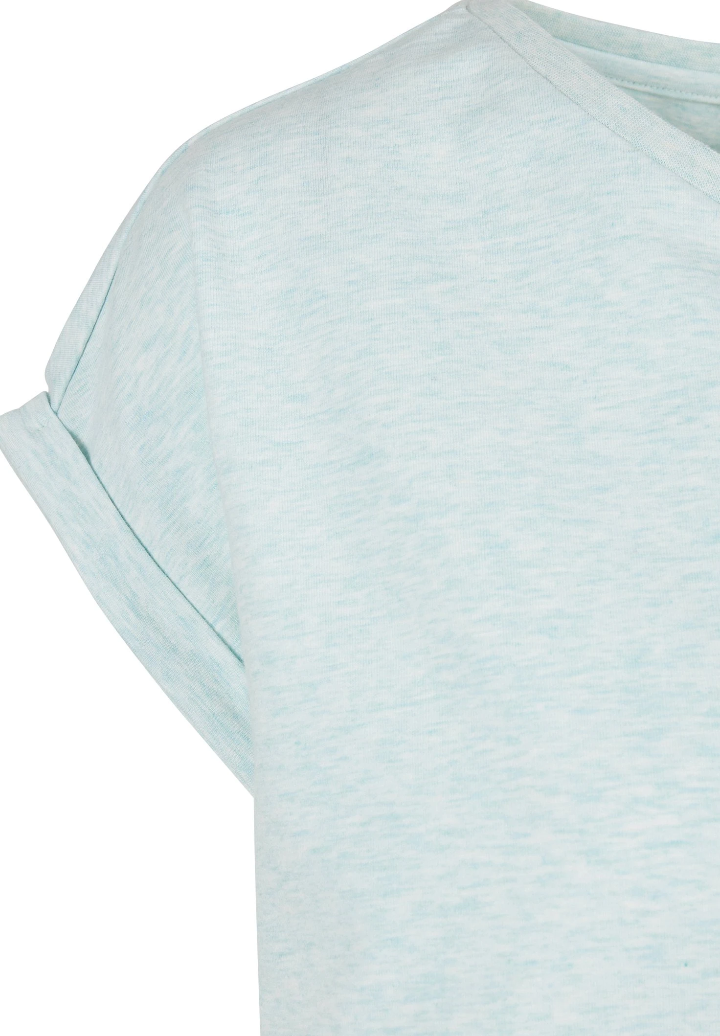 URBAN CLASSICS Ladies Color Melange Extended Shoulder Tee - T-Shirt Basique - Aqua Melange 8 URBAN CLASSICS Ladies Color Melange Extended Shoulder Tee - T-Shirt Basique - Aqua Melange – Image 8