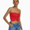 BERSHKA Bustier - Blouse - Red