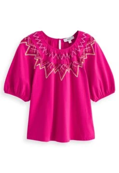 Next Short Puff Sleeves Embroidered Smock Standard - Blouse - Pink -Defacto Boutique 8fddc0223c034c4f92dfc07488e1f4fc