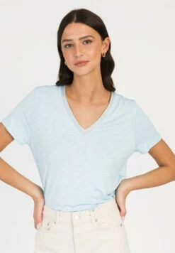 V-Neck In Tevie - T-Shirt Basique - Ciel