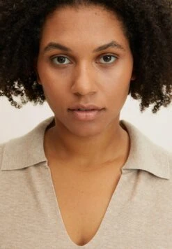 Tom Tailor Plus Gestreifter - Polo - Beige -Defacto Boutique 9f2c5a9f246c4a7aa992dae806240de5