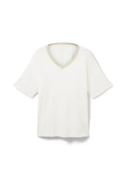 Tom Tailor Mit Farbigem Ripp-Kragen - T-Shirt Basique - Whisper White -Defacto Boutique aa0bf6adc16448e4b2af7f46bdf2a64a