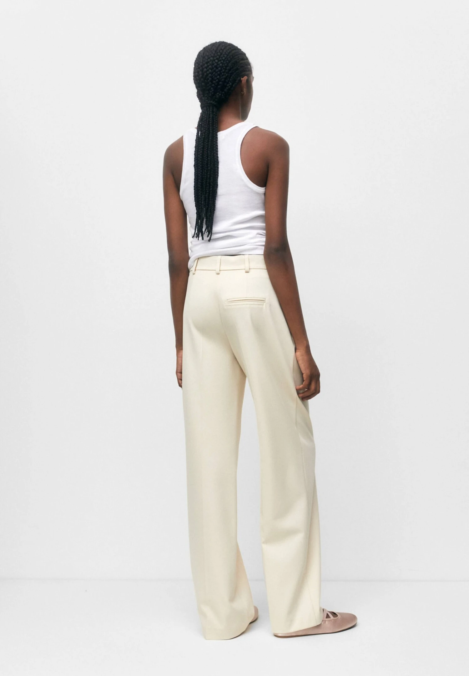 PULL & BEAR With Darts - Pantalon Classique - Off White 3 PULL & BEAR With Darts - Pantalon Classique - Off White – Image 3