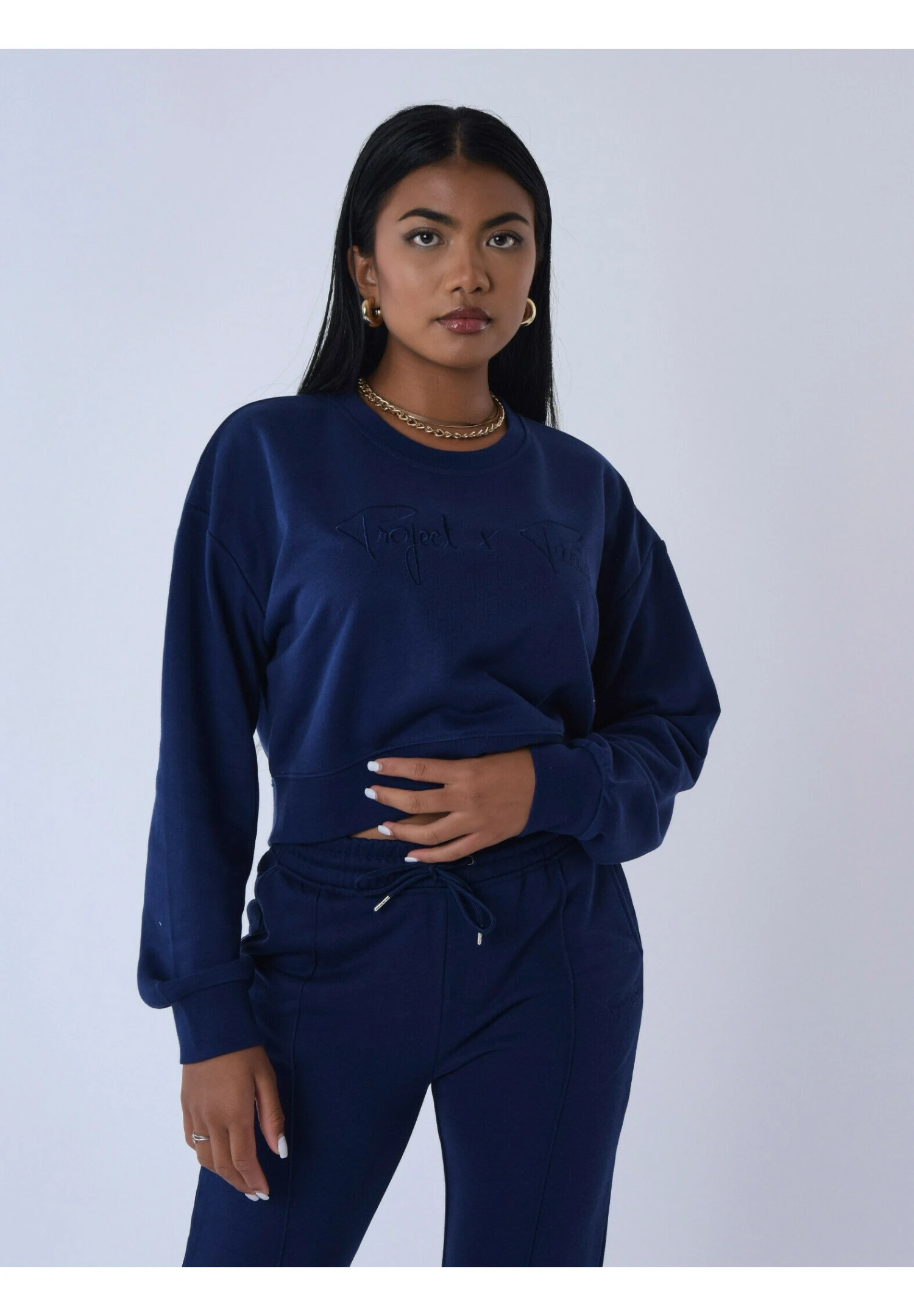 Basic Court Ample - Sweatshirt - Bleu Nuit 1 Basic Court Ample - Sweatshirt - Bleu Nuit