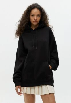 PULL & BEAR Oversize - Sweat À Capuche - Mottled Black