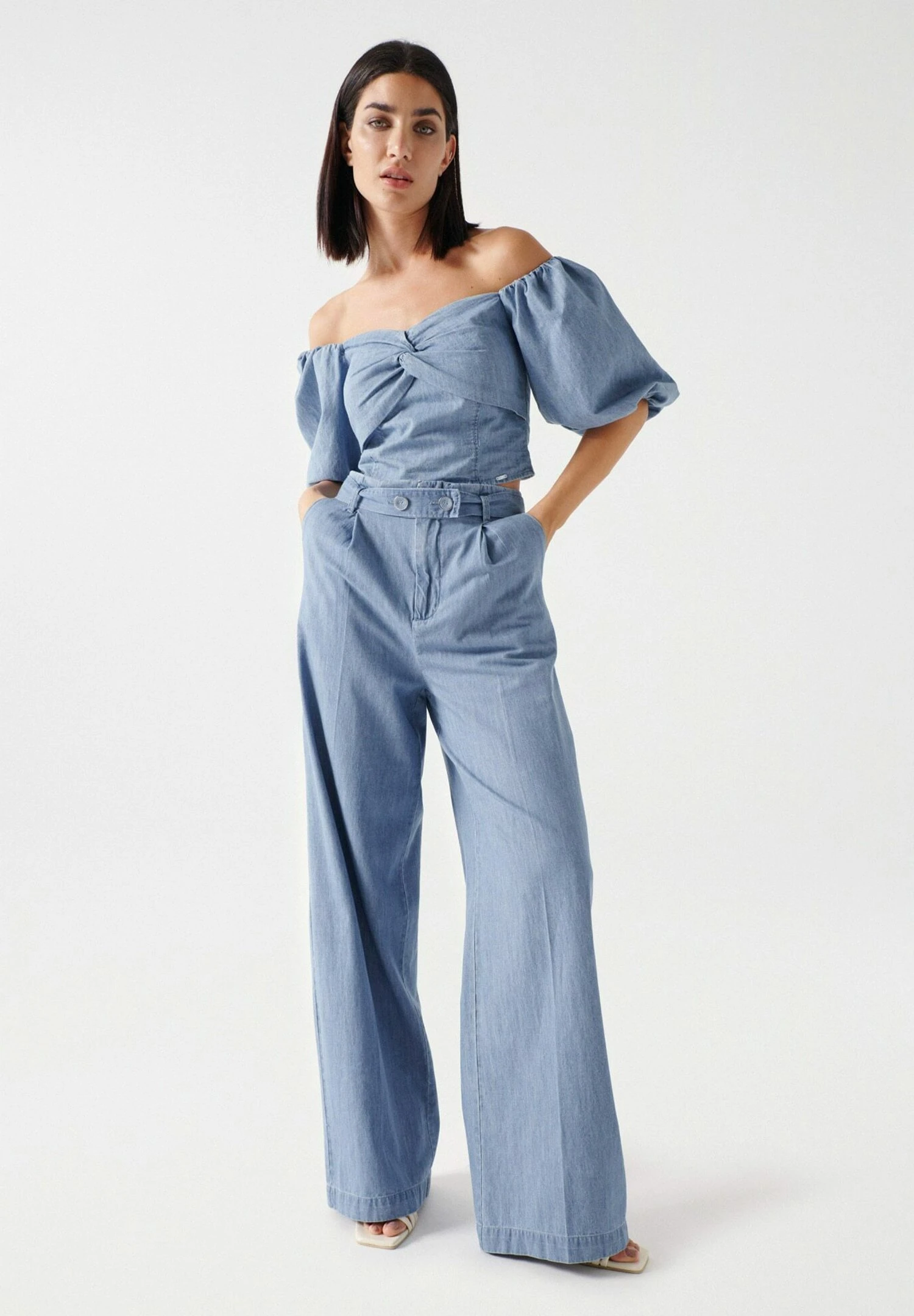 Slim - Blouse - Blau 2 Slim - Blouse - Blau – Image 2