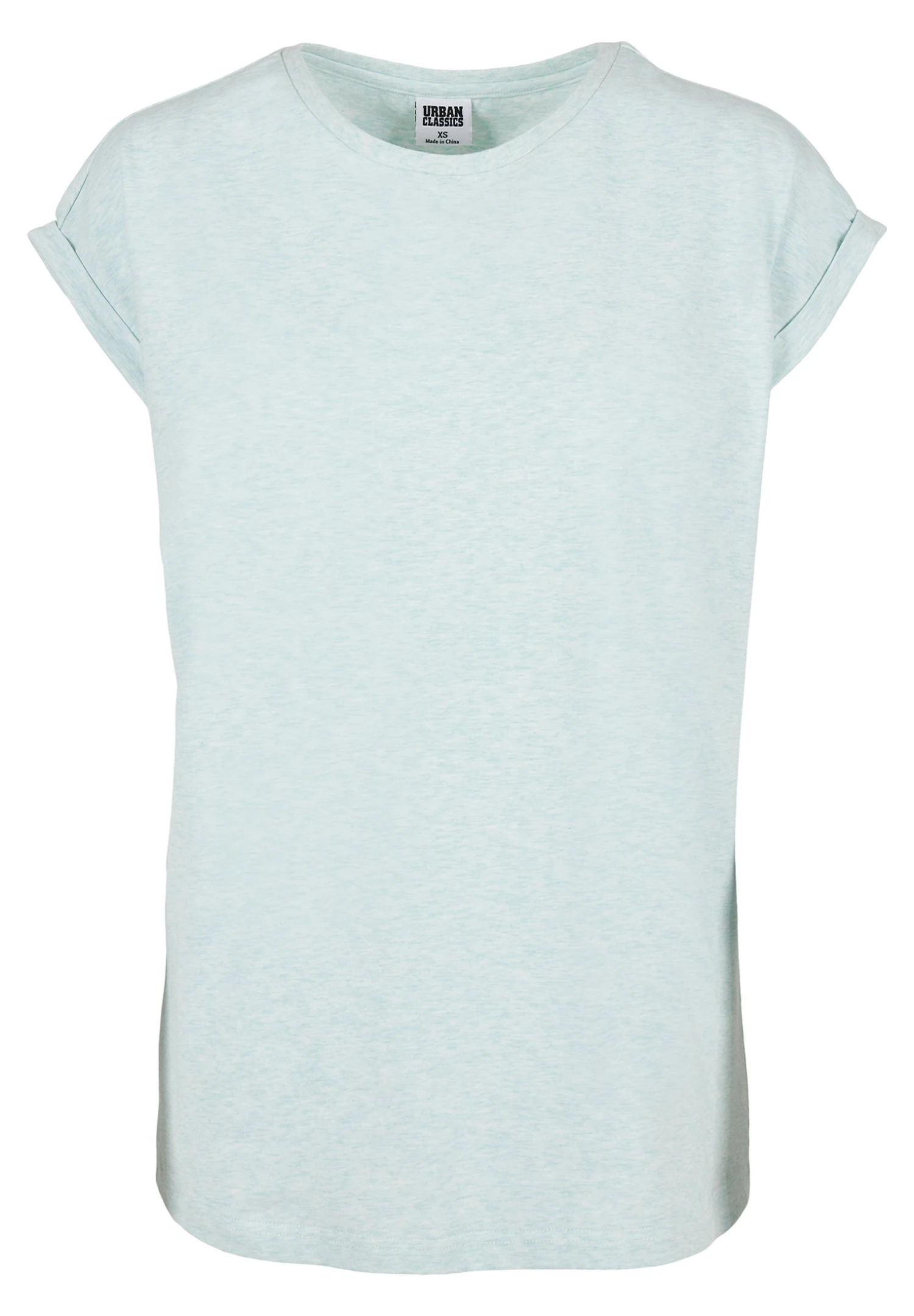 URBAN CLASSICS Ladies Color Melange Extended Shoulder Tee - T-Shirt Basique - Aqua Melange 6 URBAN CLASSICS Ladies Color Melange Extended Shoulder Tee - T-Shirt Basique - Aqua Melange – Image 6
