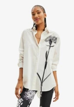 Desigual Oversize Flower - Chemisier - White