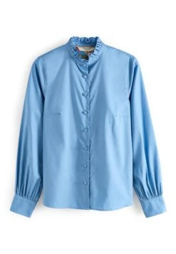 Next Long Sleeve Ruffle Neck Signature Standard - Chemisier - Blue
