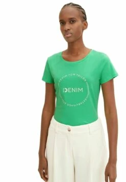 TOM TAILOR Denim Round Logo - T-Shirt Imprimé - Strong Green