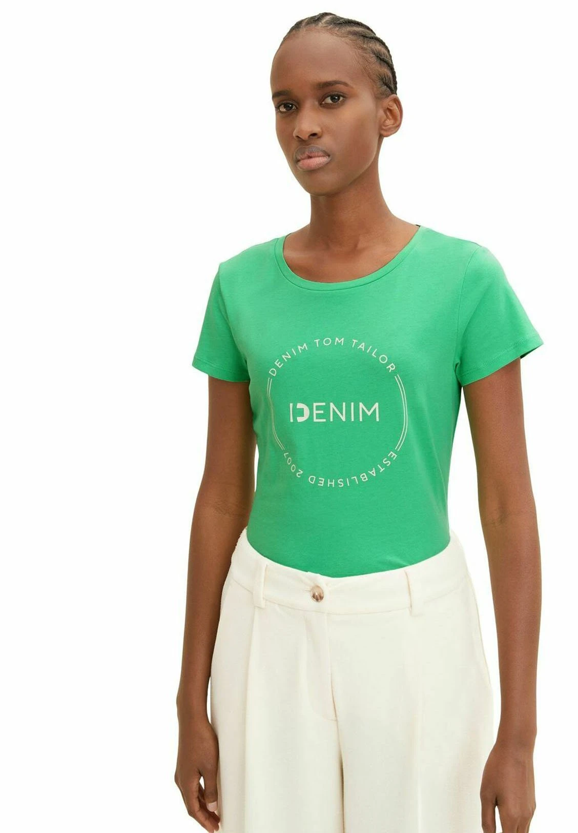 TOM TAILOR Denim Round Logo - T-Shirt Imprimé - Strong Green 1 TOM TAILOR Denim Round Logo - T-Shirt Imprimé - Strong Green