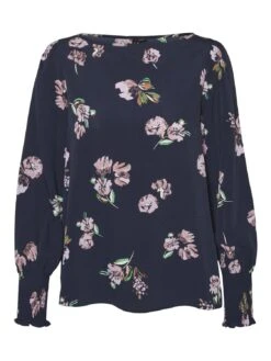 Vero Moda Vmlydia Smock - Blouse - Navy Blazer/Lana -Defacto Boutique f962bffbf0e54d7f87798ebb3ec3d7d7
