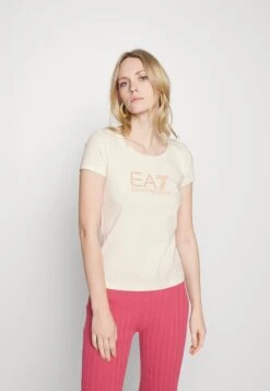 EA7 Emporio Armani T-Shirt Imprimé - Beige/Gold