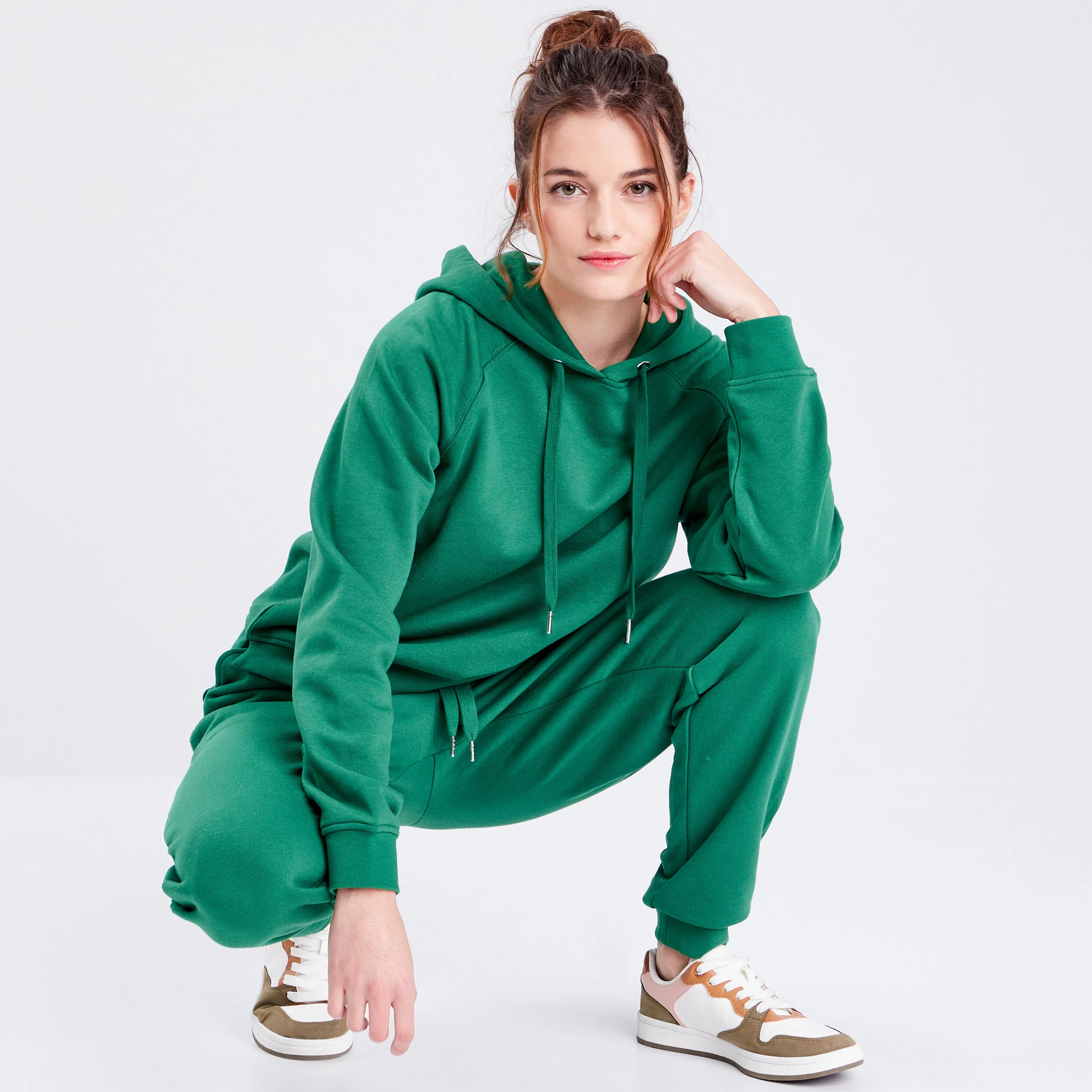 Devant -Defacto Boutique sweat a capuche vert femme vue7 36125396630964779